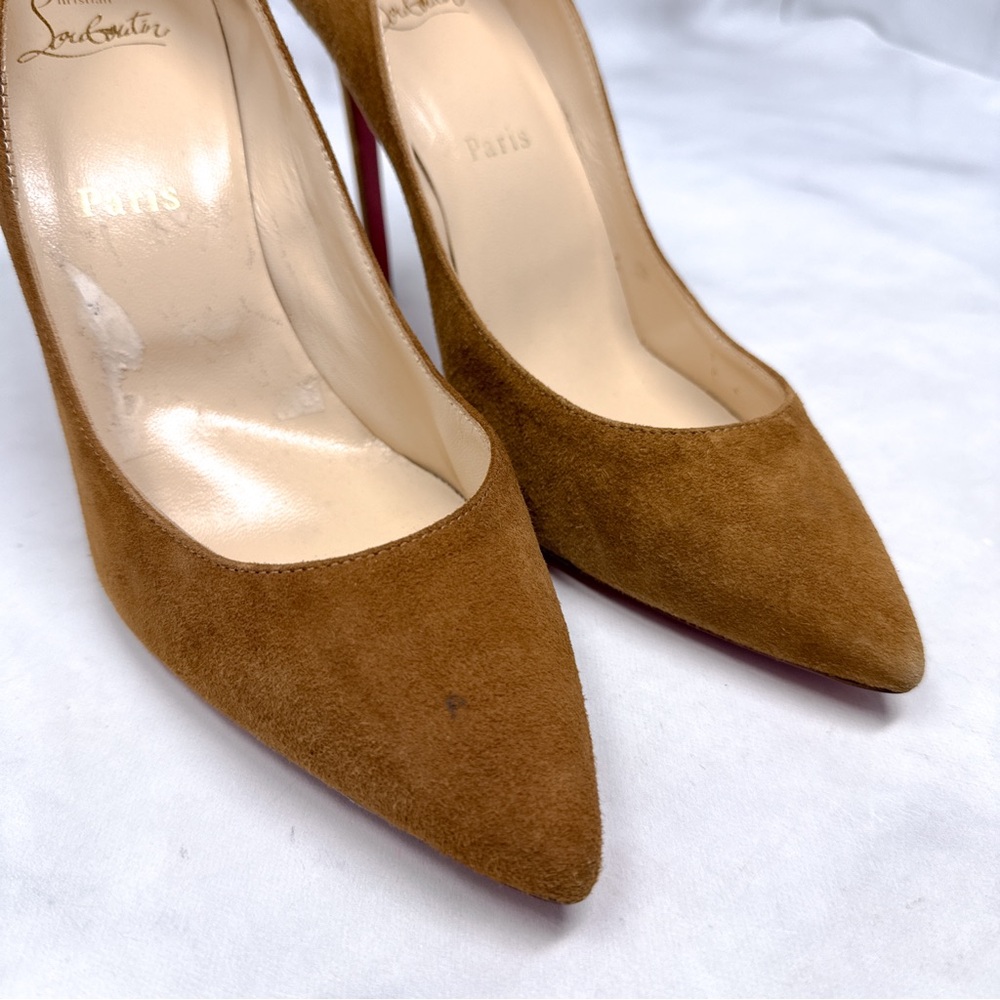 Christian Louboutin Pigalle Follies 100 Suede Pointed Toe Stiletto Heel Pumps 40 - Picture 5 of 15
